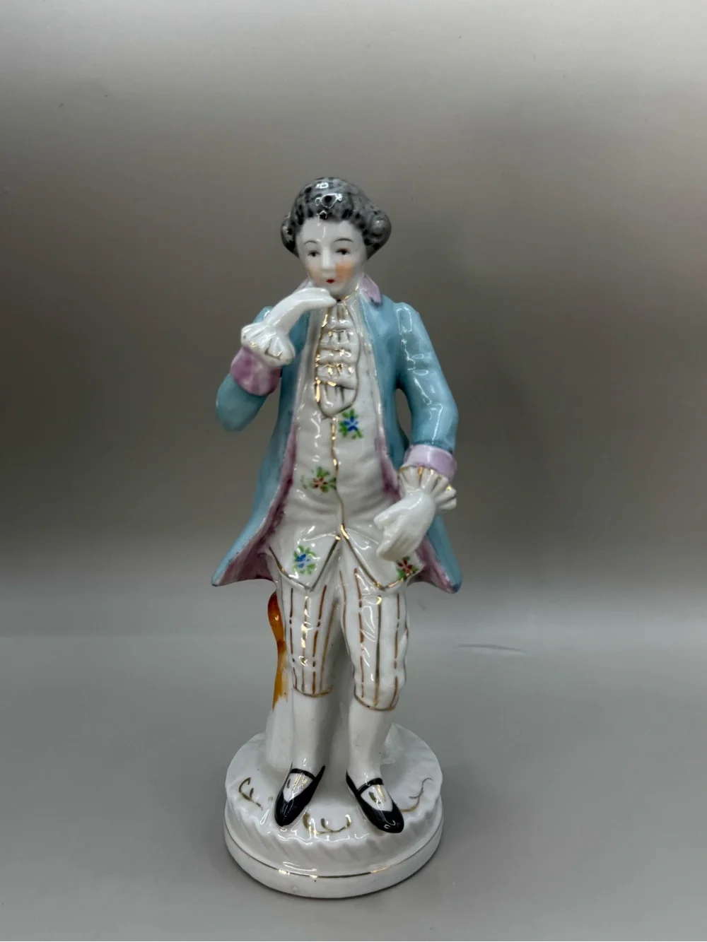 Porcelain Figurine in Blue and White - Classic Gentleman Statue